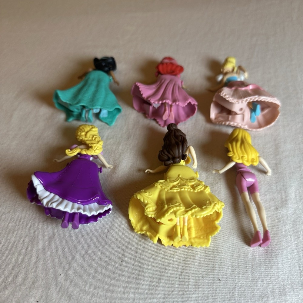 Disney Princess Royal Clips Doll Lot of 6 Mini Dolls w/ 5 Clip On Dresses As Is - Picture 6 of 6
